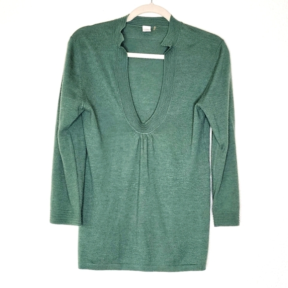 Kinross Moss Green Cashmere Sweater M - Picture 1 of 5
